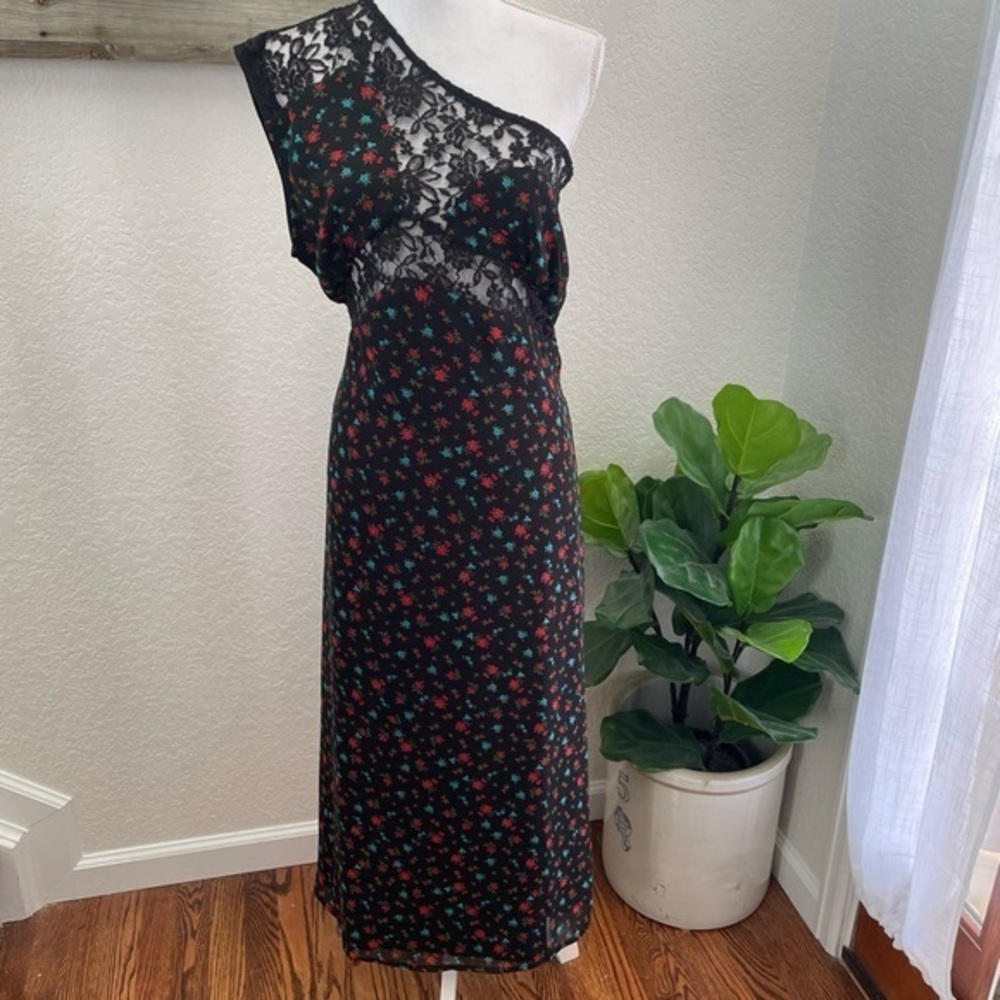 NWT WALTER BAKER $248 Women's Maria Floral‎ Bloom Lace One Shoulder Dress size 8